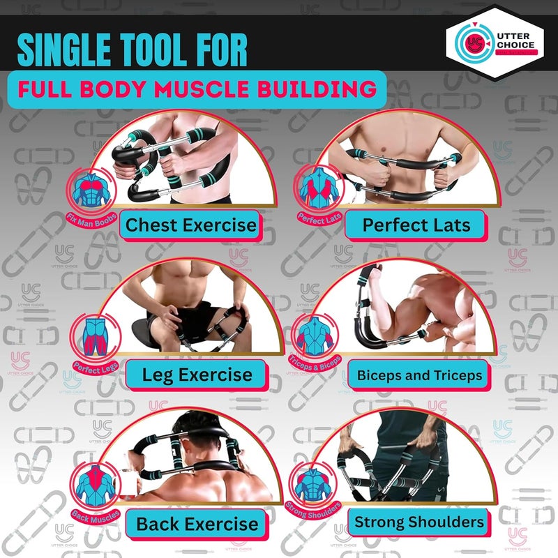 UTTER CHOICE Gorilla Bar Twister Arm Trainer for Men, Adjustable 30-120 lbs Chest Exerciser , Portable Arm & Chest Workout Equipment for Men and Women with Anti Slip Handle and Carry Bag - Image 5